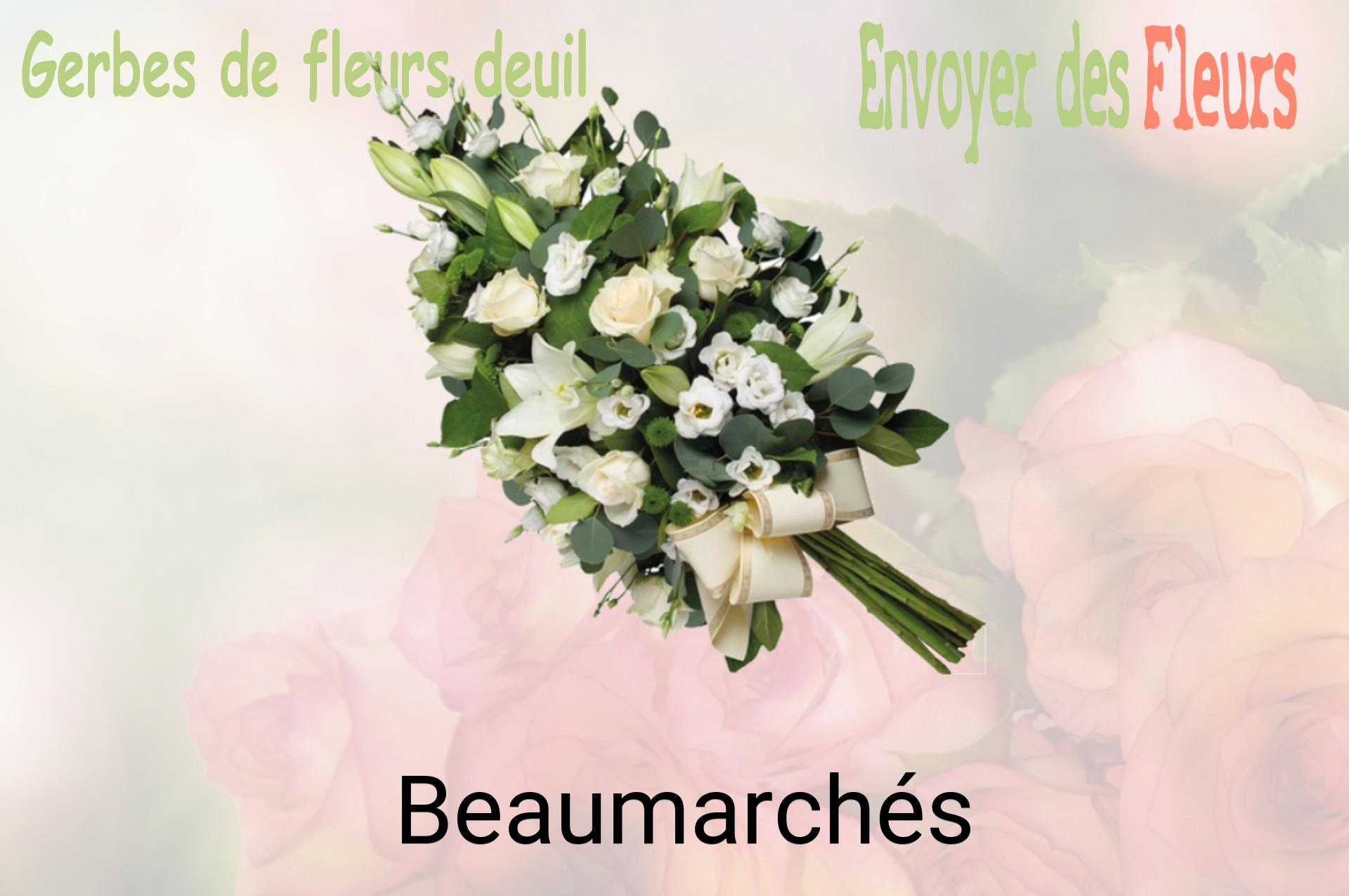 Gerbe de fleurs de deuil livrée à Beaumarchés
